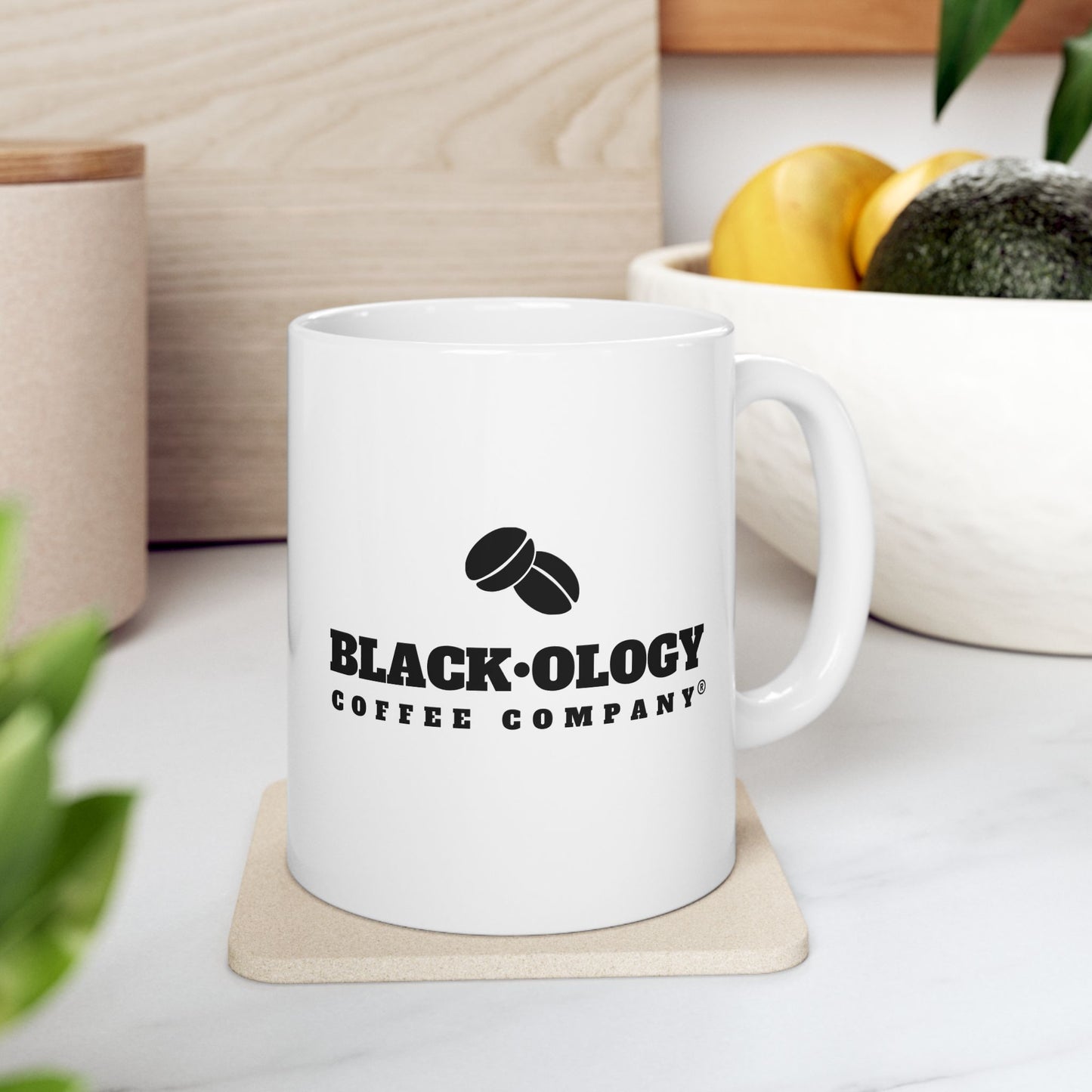 White Blackology Coffee Mug