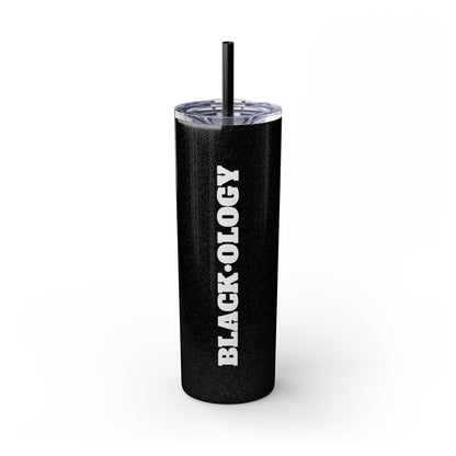 Black Skinny Tumbler with Straw, 20oz