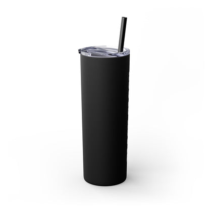 Black Skinny Tumbler with Straw, 20oz