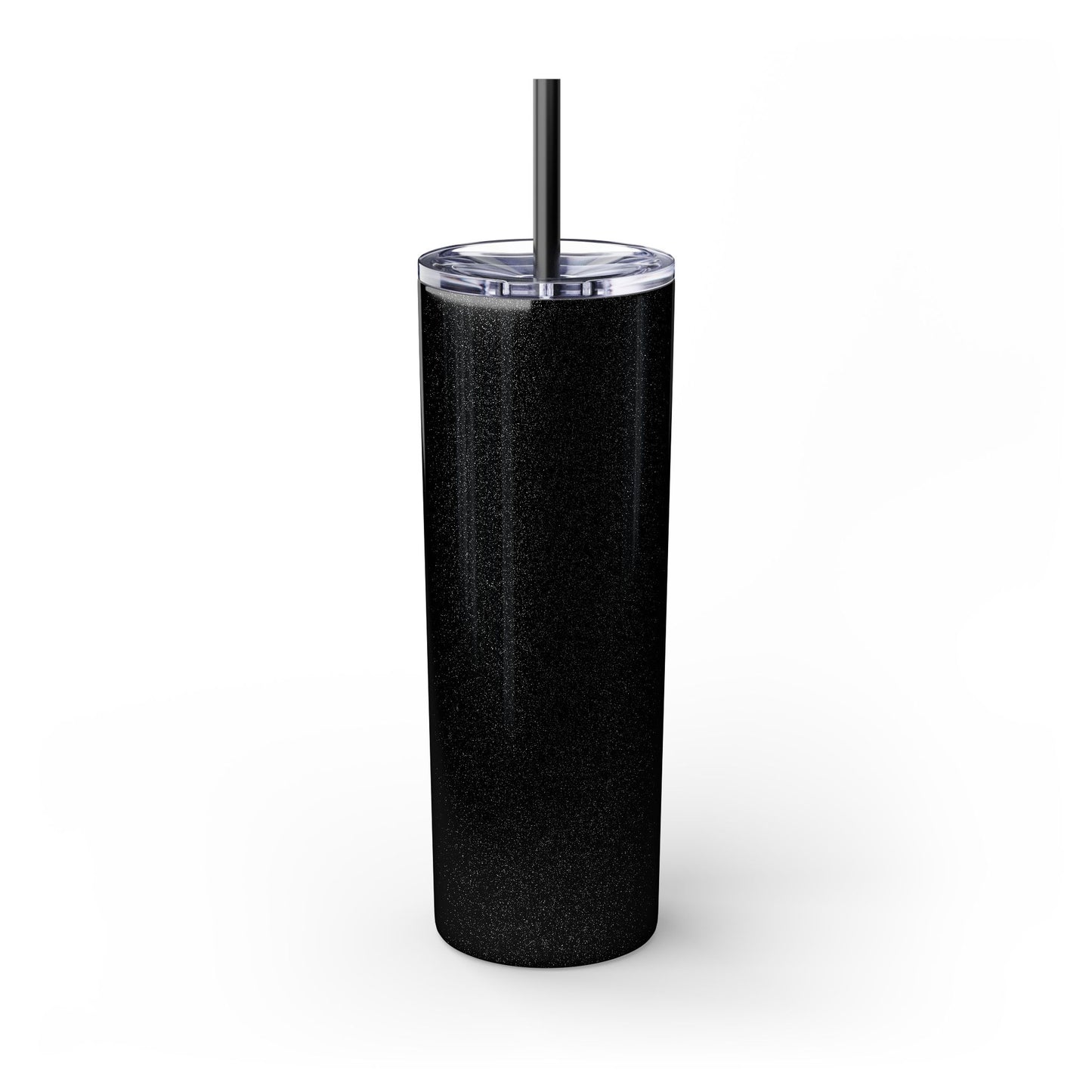 Black Skinny Tumbler with Straw, 20oz