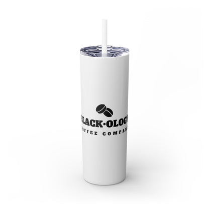 White Skinny Tumbler with Straw, 20oz