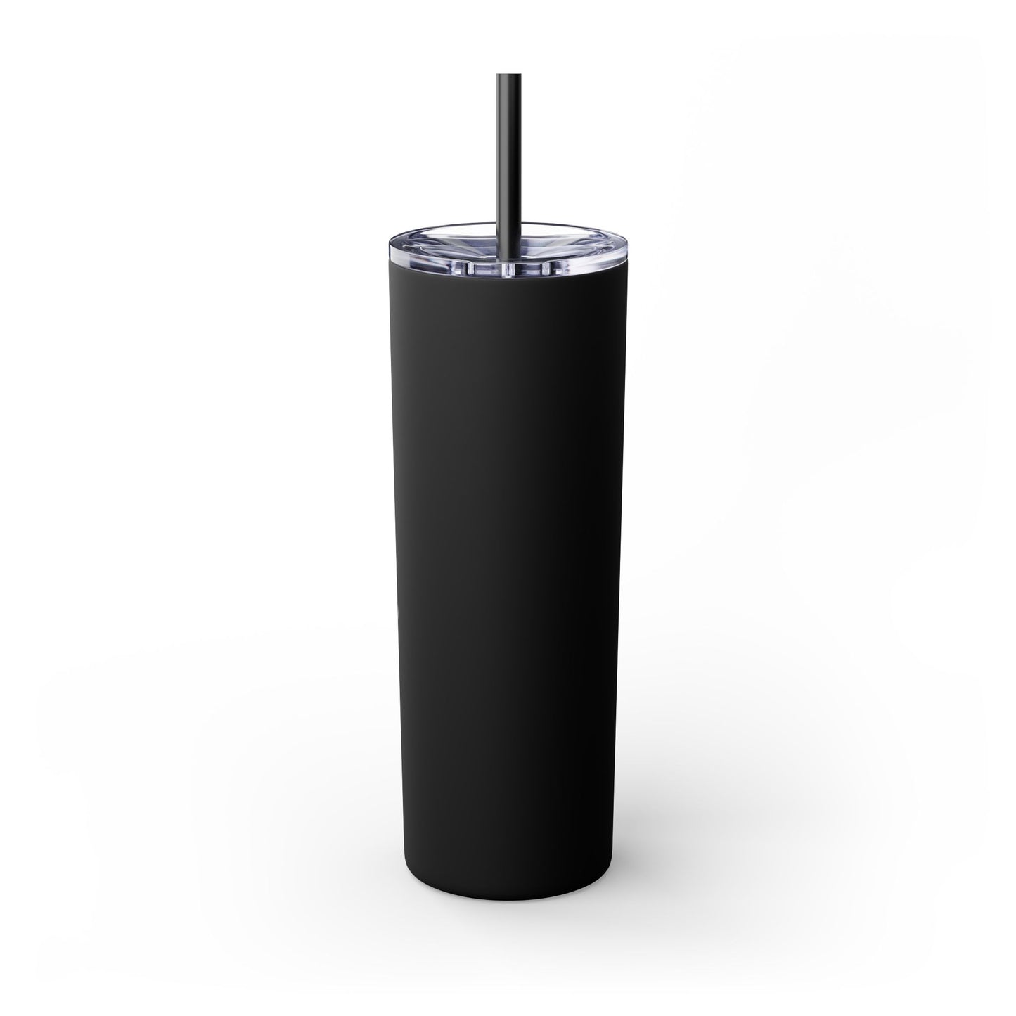 Black Skinny Tumbler with Straw, 20oz