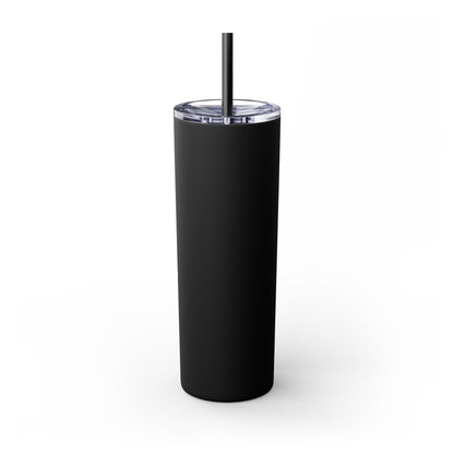 Black Skinny Tumbler with Straw, 20oz