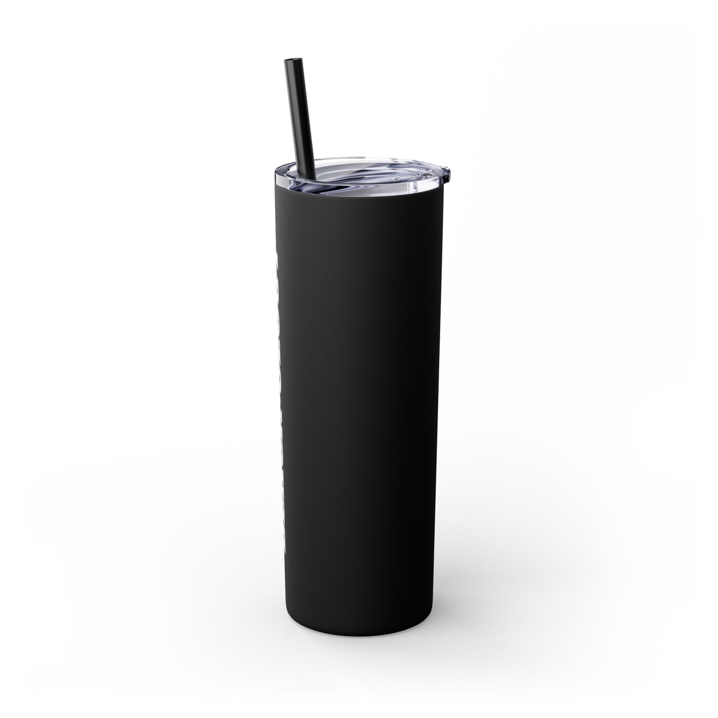 Black Skinny Tumbler with Straw, 20oz