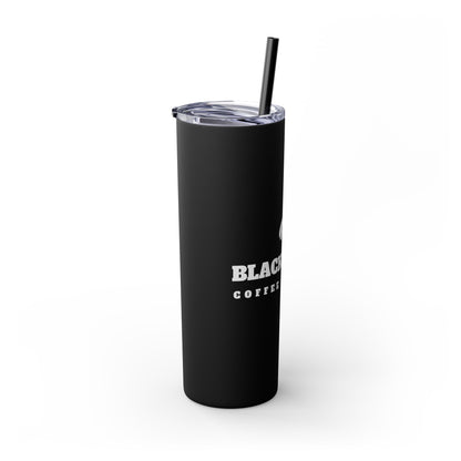 Black Skinny Tumbler with Straw, 20oz