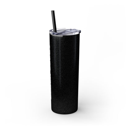 Black Skinny Tumbler with Straw, 20oz