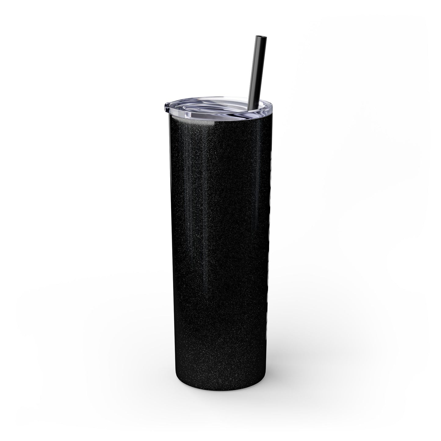 Black Skinny Tumbler with Straw, 20oz